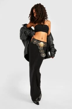 Jupe Longue Fendue Taille Haute -FR Chemises Soldes Magasin gzz50813 black xl 2