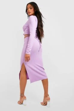 Jupe Mi-longue Côtelée -FR Chemises Soldes Magasin gzz50858 lilac xl 1