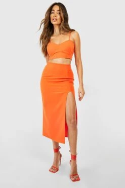 Jupe De Tailleur Mi-longue Fendue -FR Chemises Soldes Magasin gzz50992 orange xl 2