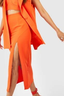 Jupe De Tailleur Mi-longue Fendue -FR Chemises Soldes Magasin gzz50992 orange xl 3