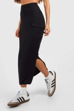 Jupe Cargo En Jersey -FR Chemises Soldes Magasin gzz51096 black xl 3