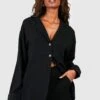 Chemise Ample En Lin à Manches Longues -FR Chemises Soldes Magasin gzz51351 black xl