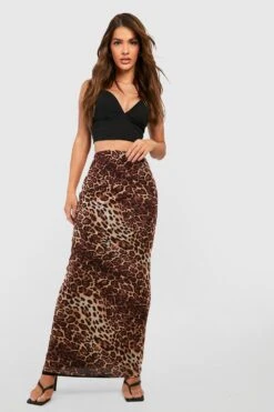 Jupe Léopard En Mesh -FR Chemises Soldes Magasin gzz51358 tan xl 2