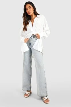 Chemise Texturée En Twill à Ceinture -FR Chemises Soldes Magasin gzz51486 white xl 2