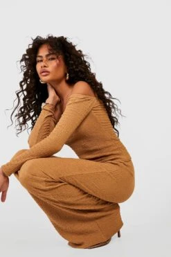 Jupe Longue Côtelée Texturée 8 Jupe Longue Côtelée Texturée -FR Chemises Soldes Magasin gzz51597 coffee xl 2