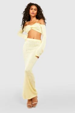 Ensemble Avec Top à Col Bateau Et Jupe Longue -FR Chemises Soldes Magasin gzz51753 lemon xl 3