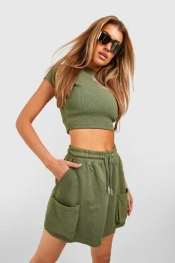 Mini-jupe Cargo Délavée -FR Chemises Soldes Magasin gzz51850 khaki xl 2