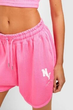Short De Survêtement à Slogan NYC -FR Chemises Soldes Magasin gzz51866 neon pink xl 3