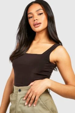 Body Double épaisseur à Col Carré 8 Body Double épaisseur à Col Carré -FR Chemises Soldes Magasin gzz52345 chocolate xl 2