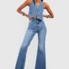 Jean Flare Stretch Effiloché -FR Chemises Soldes Magasin gzz52690 mid20blue xl