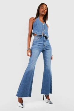 Jean Flare Stretch Effiloché -FR Chemises Soldes Magasin gzz52690 mid20blue xl 2