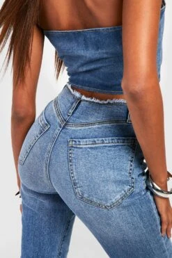 Jean Flare Stretch Effiloché -FR Chemises Soldes Magasin gzz52690 mid20blue xl 3