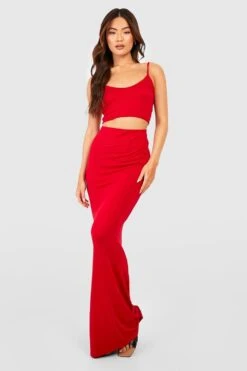 Ensemble Avec Bralette Décolletée Et Jupe Longue 8 Ensemble Avec Bralette Décolletée Et Jupe Longue -FR Chemises Soldes Magasin gzz52784 red xl 2