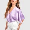Body Cache-cœur Satiné à Manches Larges -FR Chemises Soldes Magasin gzz53079 lilac xl