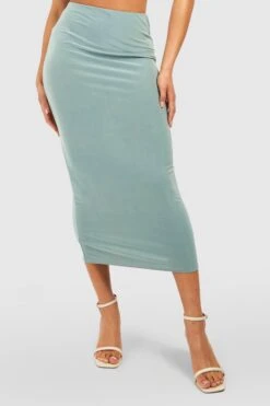 Jupe Mi-longue Soyeuse 9 Jupe Mi-longue Soyeuse -FR Chemises Soldes Magasin gzz53360 sage xl 3