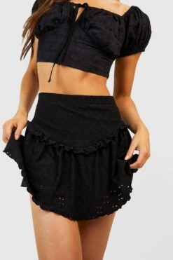 Mini-jupe Brodée -FR Chemises Soldes Magasin gzz53726 black xl 3