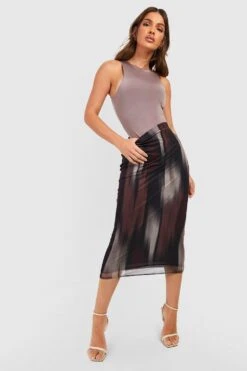 Jupe Longue Marbrée En Mesh 8 Jupe Longue Marbrée En Mesh -FR Chemises Soldes Magasin gzz54271 black xl 2