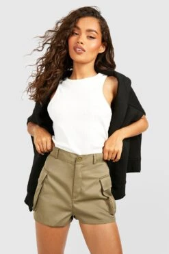 Short Cargo à Poche Contrastante -FR Chemises Soldes Magasin gzz54317 khaki xl 2