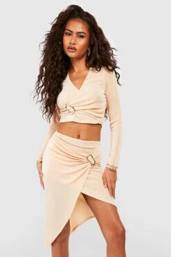 Jupe Mi-longue Métallisée 8 Jupe Mi-longue Métallisée -FR Chemises Soldes Magasin gzz54720 sand xl 2