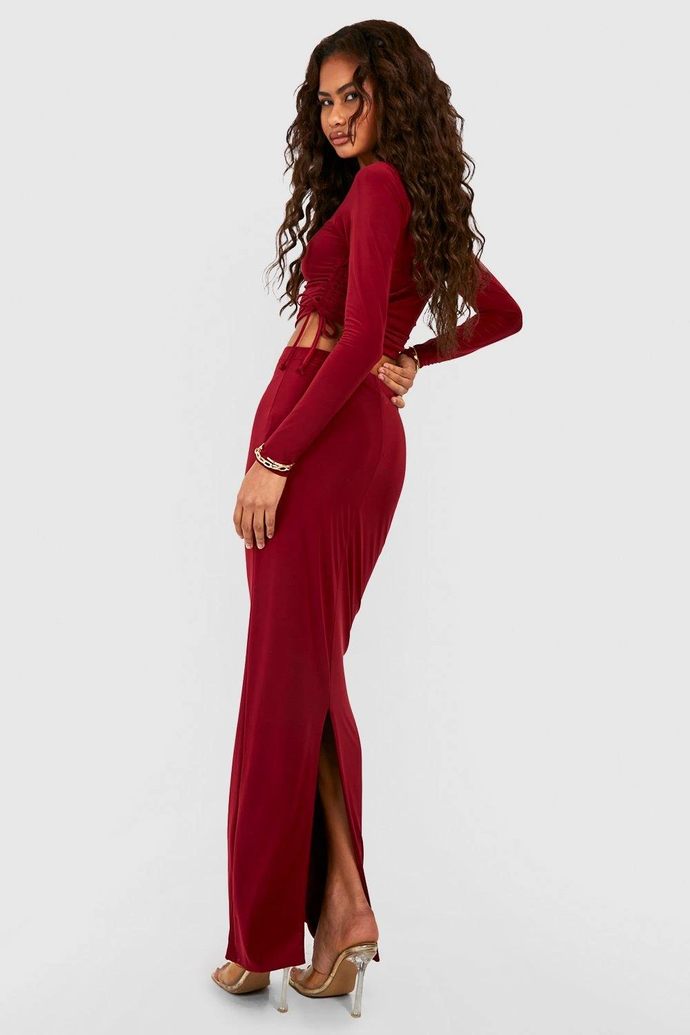 Jupe Longue Soyeuse Taille Haute 4 Jupe Longue Soyeuse Taille Haute â Image 2