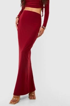 Jupe Longue Soyeuse Taille Haute 9 Jupe Longue Soyeuse Taille Haute -FR Chemises Soldes Magasin gzz54727 maroon xl 3