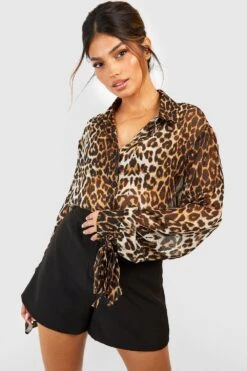 Chemise Oversize à Imprimé Léopard