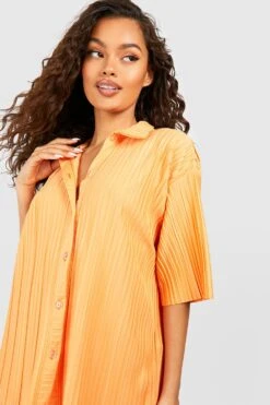 Chemise Plissée Ample Mat 9 Chemise Plissée Ample Mat -FR Chemises Soldes Magasin gzz54942 tangerine xl 3