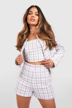 Short En Tweed à Carreaux