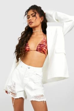 Short En Jean à Déchirures -FR Chemises Soldes Magasin gzz55194 white xl 3