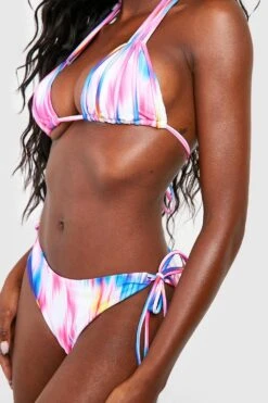 Bikini Tie Dye à Franges -FR Chemises Soldes Magasin gzz55390 pink xl 3