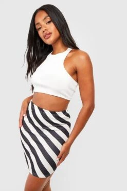 Mini-jupe Rayée En Crêpe -FR Chemises Soldes Magasin gzz57368 black xl 2