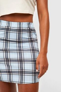 Mini-jupe En Crêpe à Carreaux 9 Mini-jupe En Crêpe à Carreaux -FR Chemises Soldes Magasin gzz57370 sky xl 3