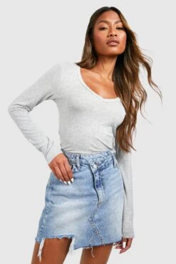 Body à Col V Et Manches Longues