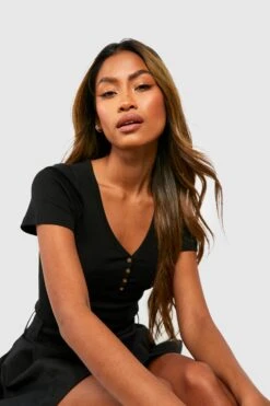 Body Côtelé Boutonné 9 Body Côtelé Boutonné -FR Chemises Soldes Magasin gzz57820 black xl 3