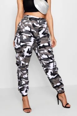 Grande Taille - Jean Cargo à Imprimé Camouflage -FR Chemises Soldes Magasin pzz83288 grey xl 3